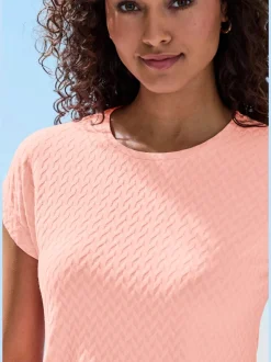 T-shirt à manches courtes avec motif jacquard et encolure ronde