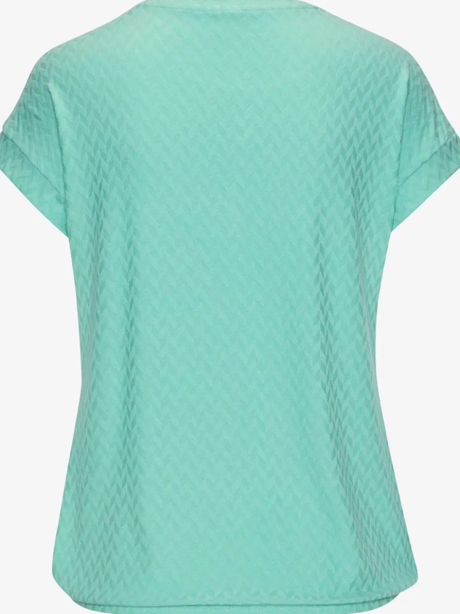 T-shirt à manches courtes avec motif jacquard et encolure ronde