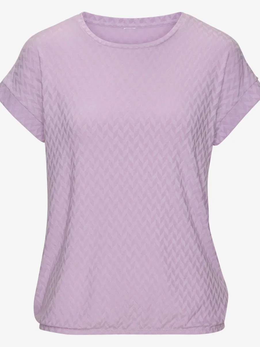 T-shirt à manches courtes avec motif jacquard et encolure ronde