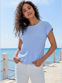 T-shirt à manches courtes avec motif jacquard en matière recyclée