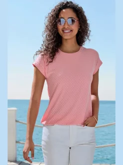 T-shirt à manches courtes avec motif jacquard en matière recyclée