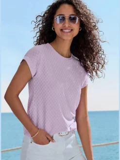 T-shirt à manches courtes avec motif jacquard en matière recyclée