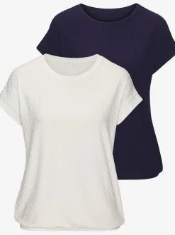 T-shirt à manches courtes avec motif jacquard en matière recyclée