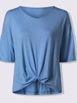 T-shirt à manches courtes avec nœud et encolure V