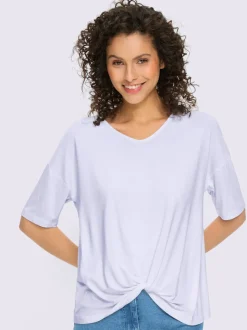 T-shirt à manches courtes avec nœud et encolure V