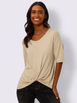 T-shirt à manches courtes avec nœud et encolure V