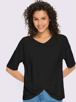 T-shirt à manches courtes avec nœud et encolure V