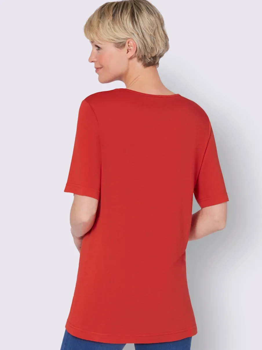 T-shirt à manches courtes avec plis creux et petites pierres