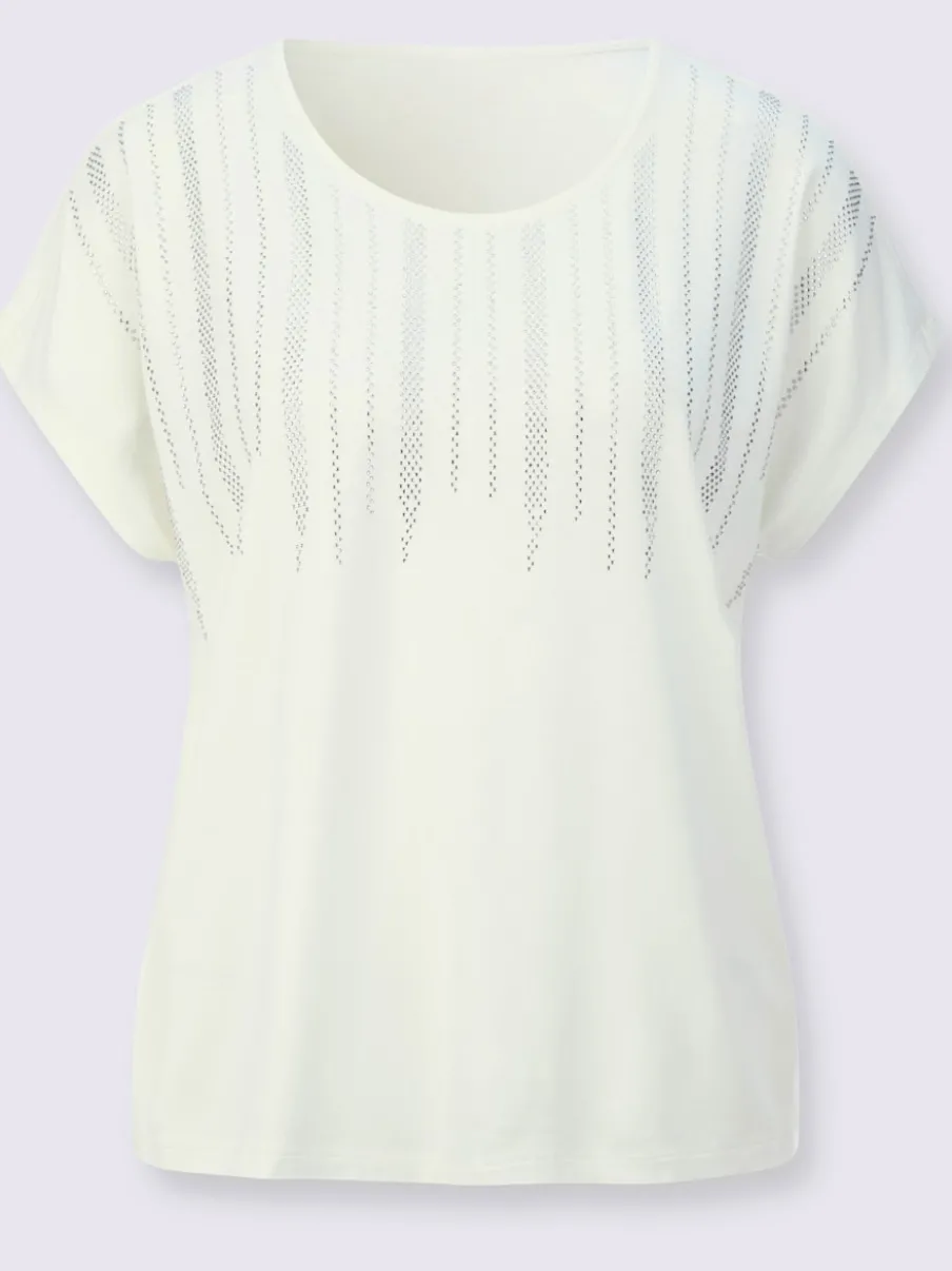T-shirt à manches courtes avec petites pierres brillantes
