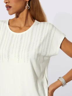 T-shirt à manches courtes avec petites pierres brillantes