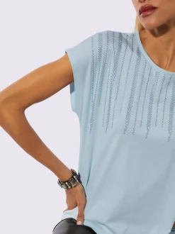 T-shirt à manches courtes avec petites pierres brillantes