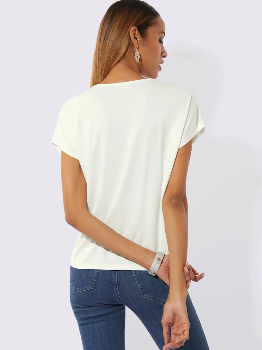 T-shirt à manches courtes avec petites pierres brillantes