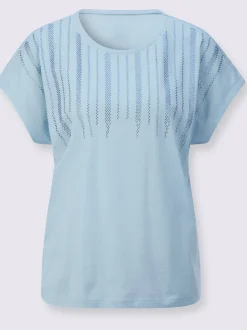 T-shirt à manches courtes avec petites pierres brillantes