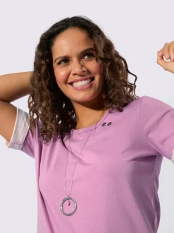 T-shirt à manches courtes avec poches rayées contrastées
