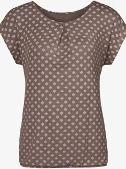T-shirt à manches courtes avec plis et motif géométrique