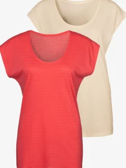 T-shirt à manches courtes avec rayures dévorées et coupe arrondie