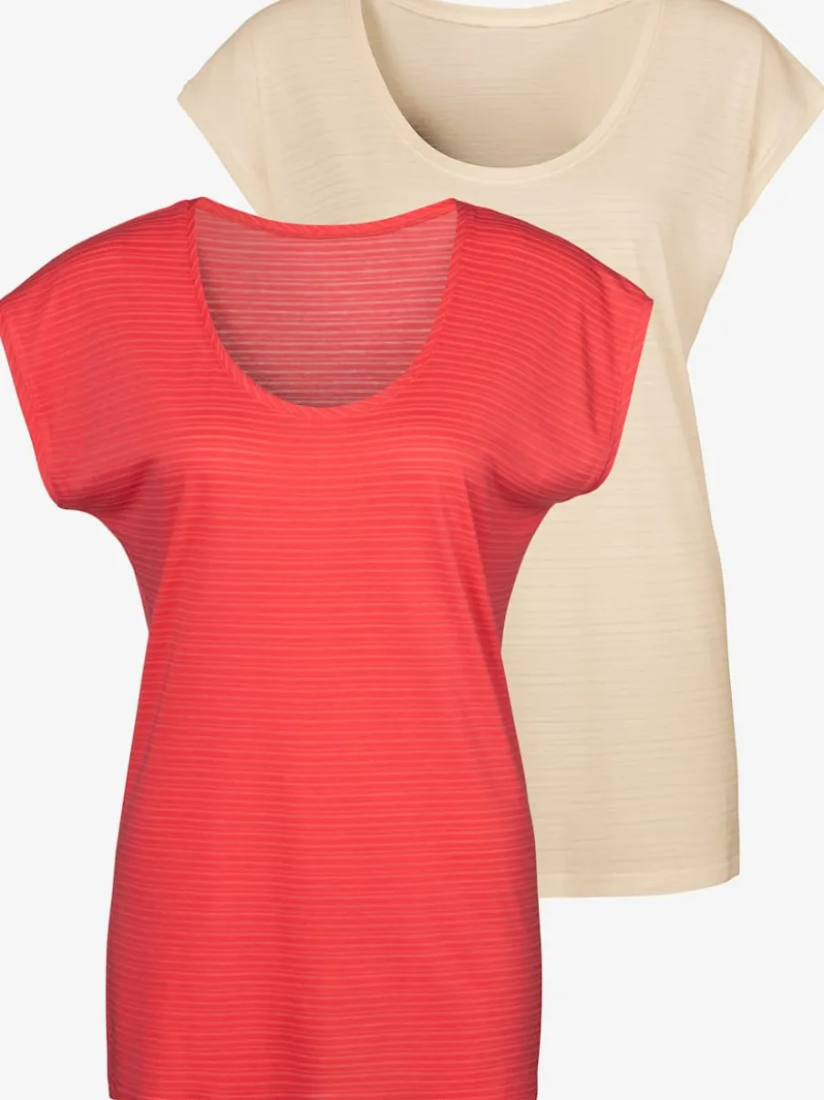 T-shirt à manches courtes avec rayures dévorées et coupe arrondie