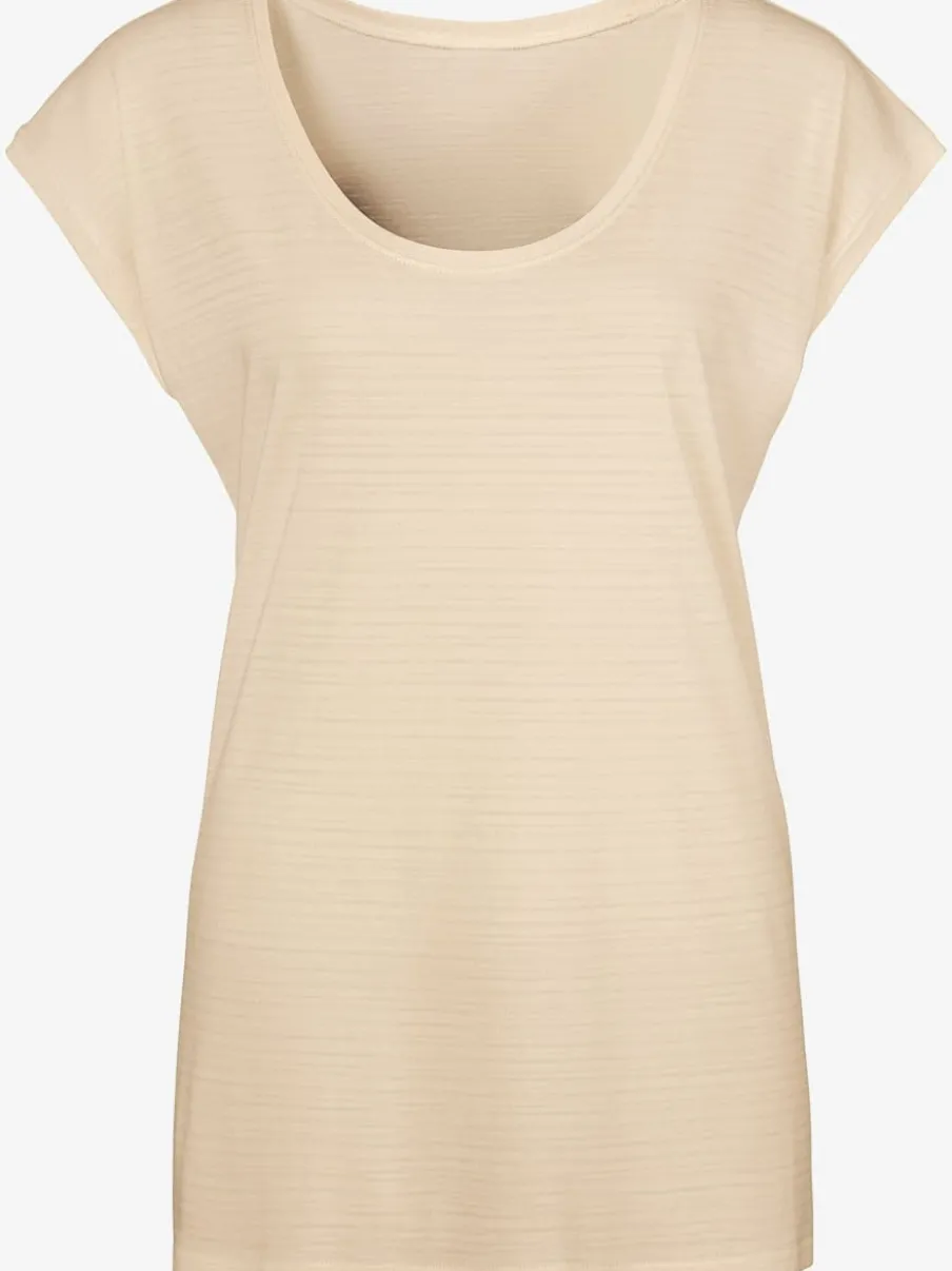 T-shirt à manches courtes avec rayures dévorées et coupe arrondie