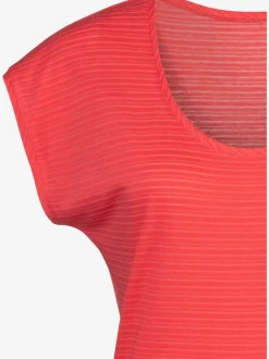 T-shirt à manches courtes avec rayures dévorées et coupe arrondie