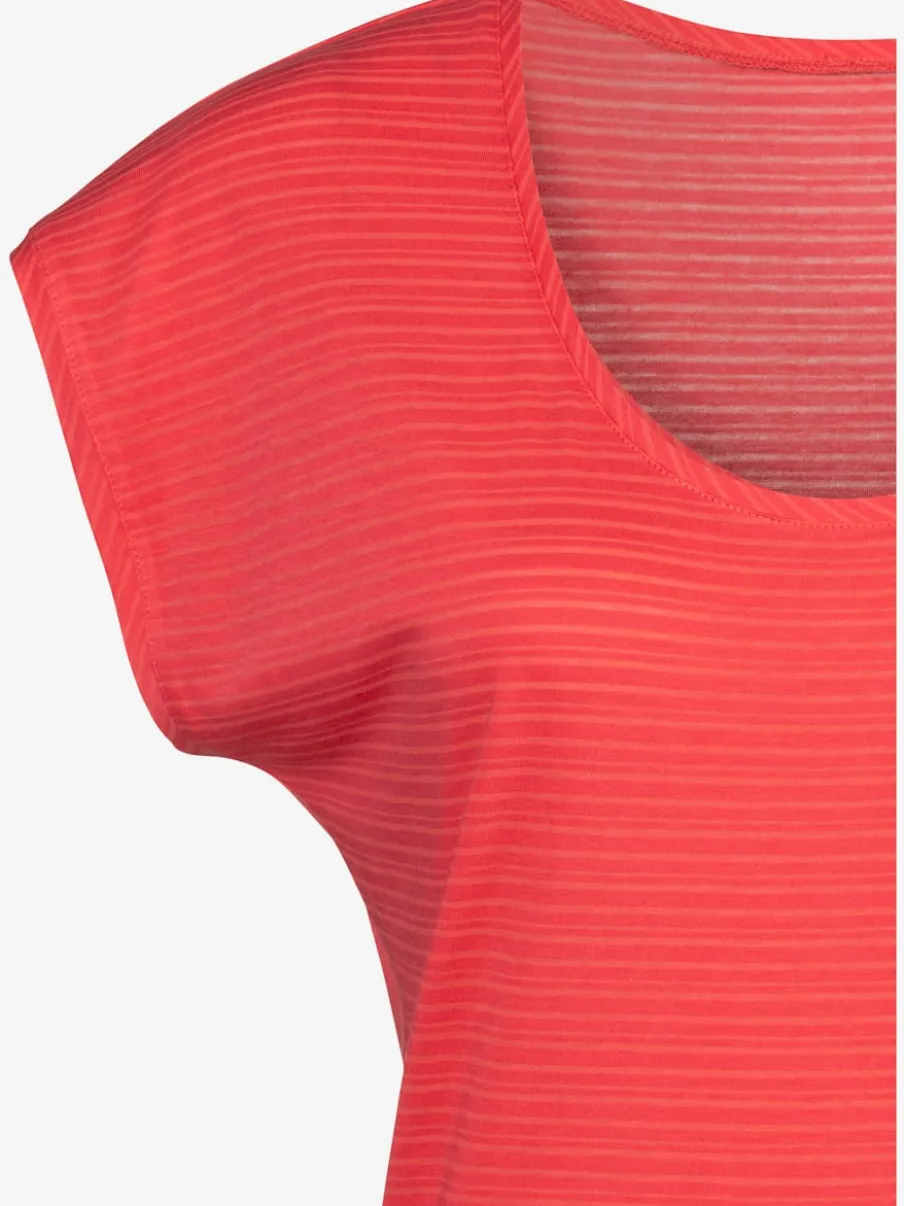 T-shirt à manches courtes avec rayures dévorées et coupe arrondie