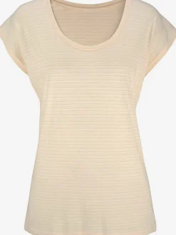 T-shirt à manches courtes avec rayures dévorées et coupe arrondie