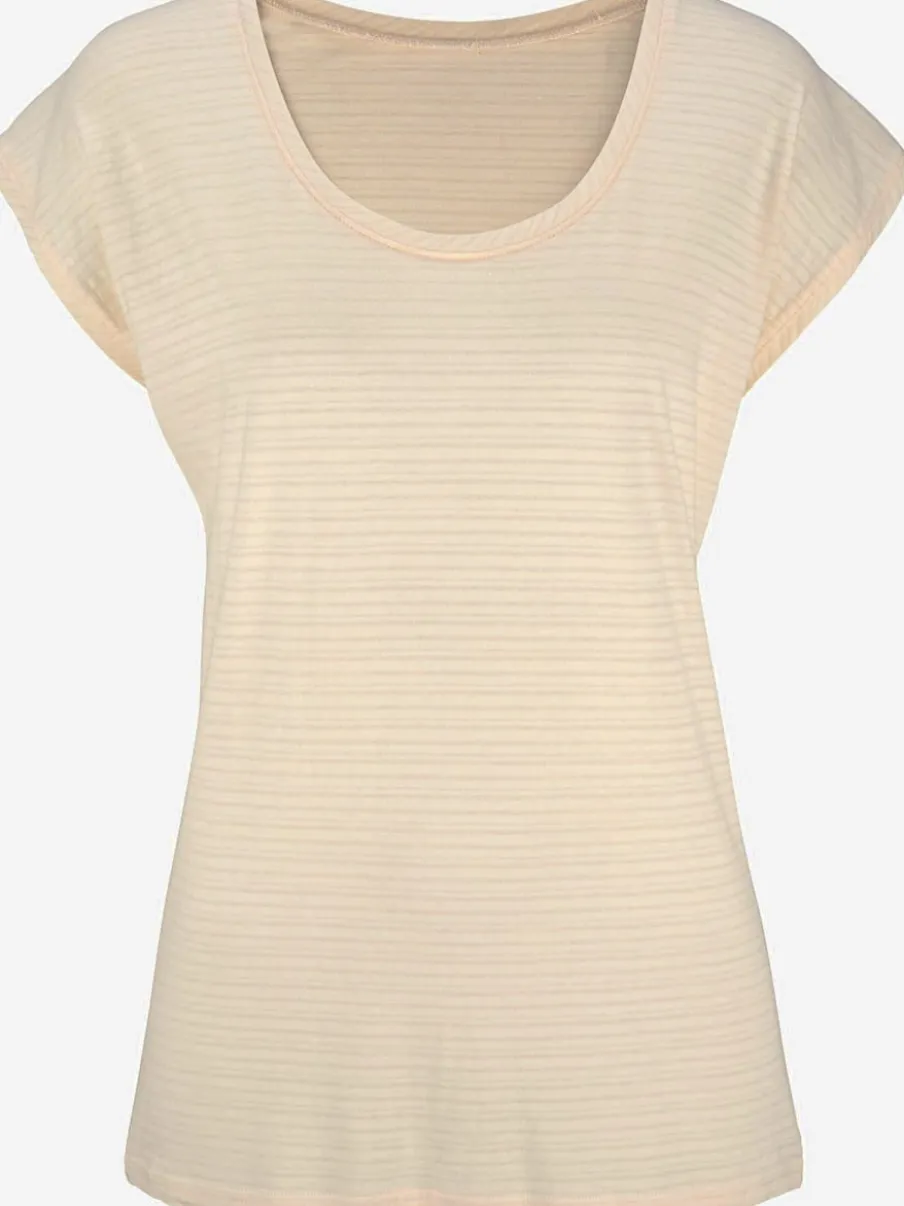 T-shirt à manches courtes avec rayures dévorées et coupe arrondie