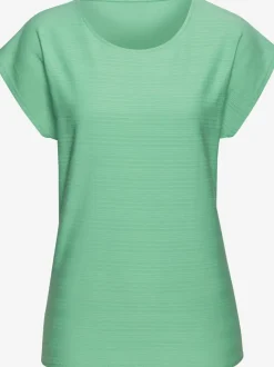 T-shirt à manches courtes avec structure rayée en coton doux