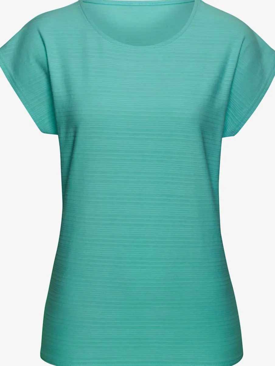 T-shirt à manches courtes avec structure rayée en coton doux