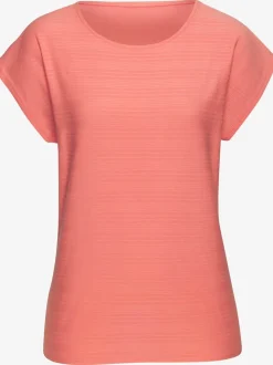 T-shirt à manches courtes avec structure rayée en coton doux
