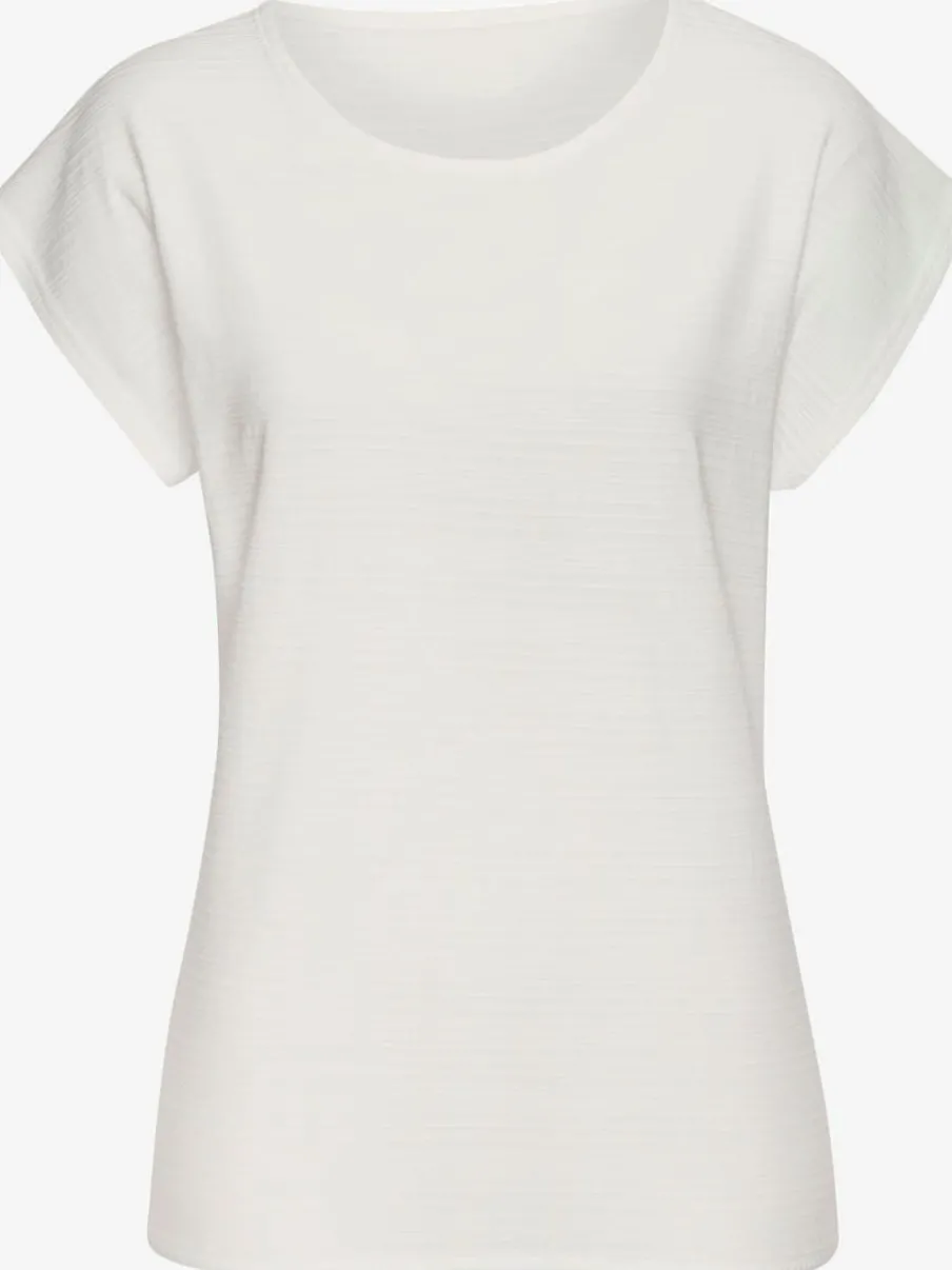 T-shirt à manches courtes avec structure rayée en coton doux