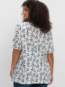 T-shirt à manches courtes découpe avec perles décoratives à l'encolure