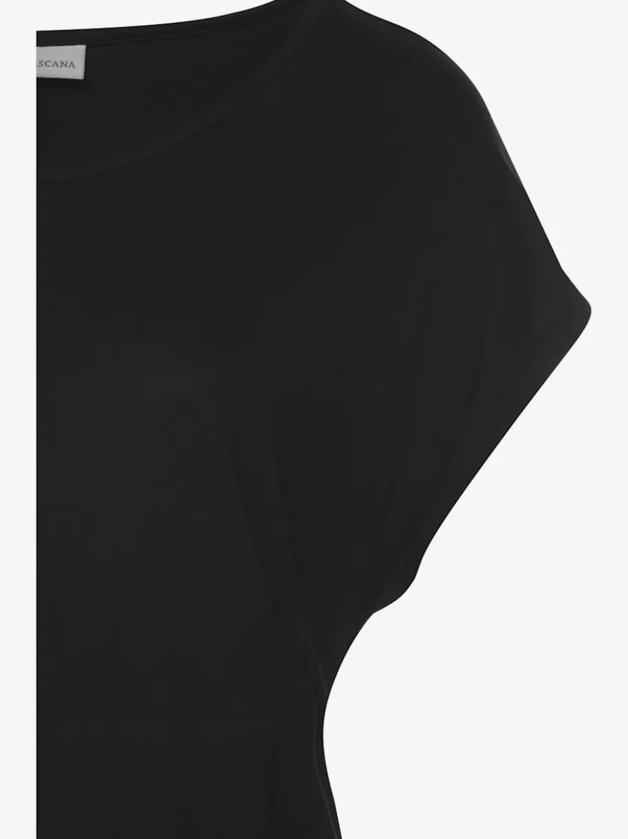 T-shirt à manches courtes encolure ronde avec forme fluide.