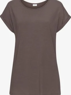 T-shirt à manches courtes encolure ronde avec forme fluide.