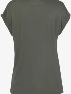 T-shirt à manches courtes encolure ronde avec forme fluide.