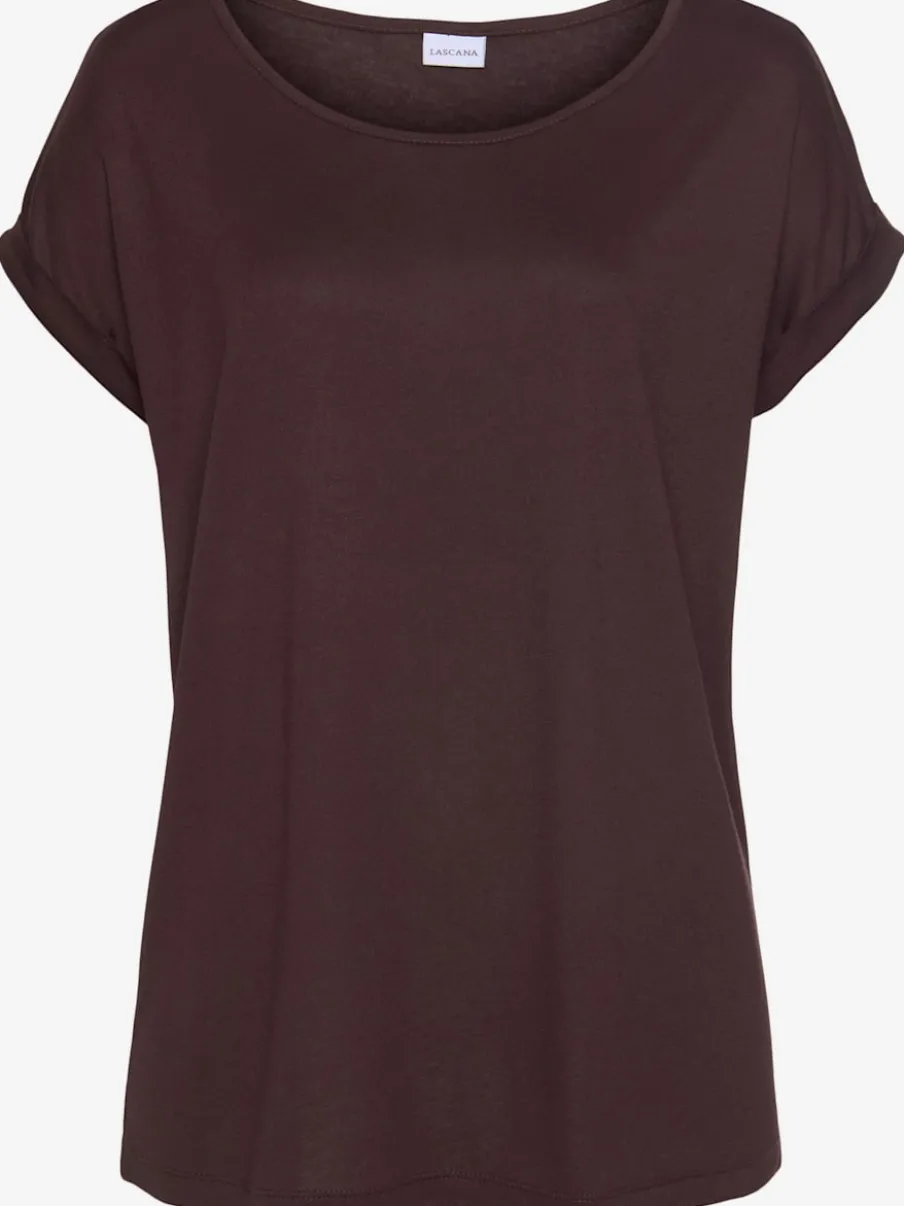 T-shirt à manches courtes encolure ronde avec forme fluide.