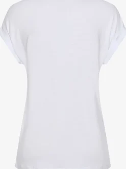 T-shirt à manches courtes encolure ronde avec forme fluide.
