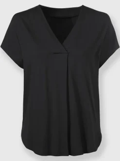 T-shirt à manches courtes encolure en V chevauchante