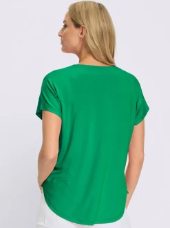 T-shirt à manches courtes encolure en V chevauchante