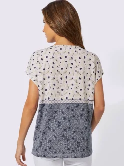 T-shirt à manches courtes en coton avec motifs imprimés variés