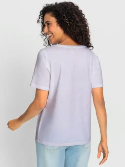 T-shirt à manches courtes en coton avec motif girafe amusant