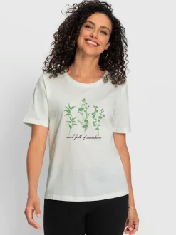 T-shirt à manches courtes en coton avec motif floral