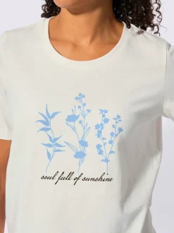T-shirt à manches courtes en coton avec motif floral