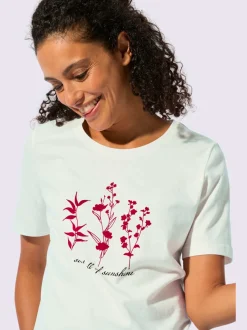 T-shirt à manches courtes en coton avec motif floral
