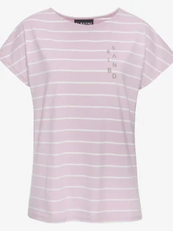 T-shirt à manches courtes en jersey doux à rayures marinières avec logo discret