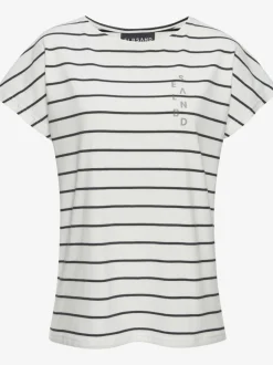 T-shirt à manches courtes en jersey doux à rayures marinières avec logo discret