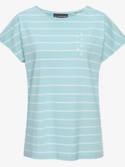 T-shirt à manches courtes en jersey doux à rayures marinières avec logo discret