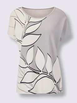 T-shirt à manches courtes en modal avec imprimé feuilles