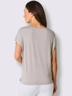 T-shirt à manches courtes en modal avec imprimé feuilles