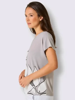 T-shirt à manches courtes en modal avec imprimé feuilles