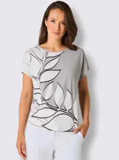 T-shirt à manches courtes en modal avec imprimé feuilles